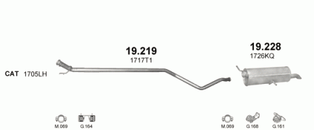 Глушитель Peugeot 307 (2001-2008) 19219