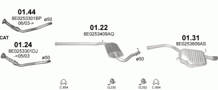 Глушитель Audi A4 B6 (2000-2005) 122