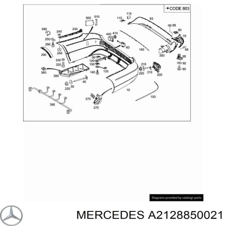 Молдинг бампера заднего Mercedes E W212 (2009-2016) 3529960