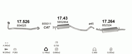Глушитель Opel Vectra A (1988-1995) 17526
