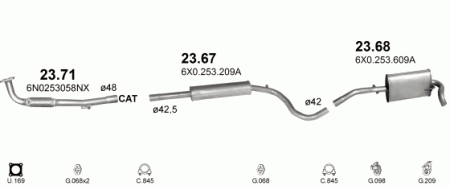 Глушитель Seat Arosa 6H (1997-2004) 2368