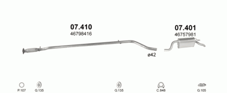 Глушитель Fiat Punto (1999-2010) 7401