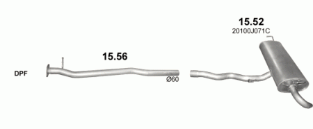 Глушитель Nissan Qashqai (2007-2014) 1556