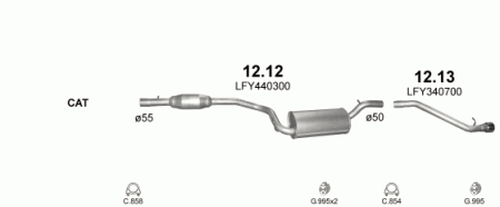 Глушитель Mazda 3 BK (2003-2009) 1212