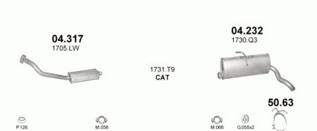 Глушитель Citroen Berlingo (1996-2008) 4317