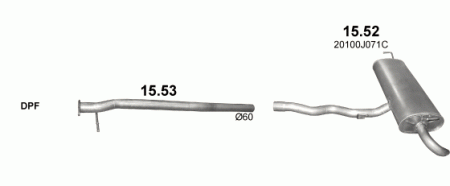Глушитель Nissan Qashqai (2007-2014) 1553