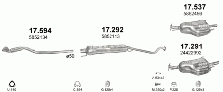 Глушитель Opel Astra G (1998-2004) 17292