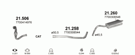 Глушитель Renault Kangoo (1998-2007) 21506