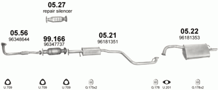 Глушитель Daewoo Leganza (1997-2008) 522