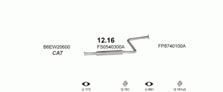 Глушитель Mazda 626 GE (1992-1997) 1216