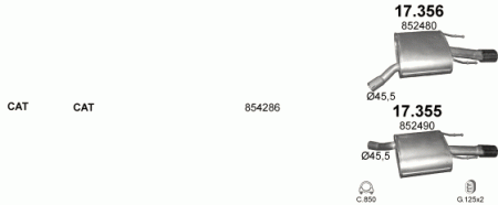 Глушитель Opel Insignia (2008-2017) 17355