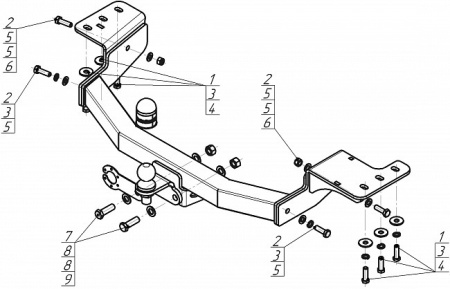 Прицепное устройство (фаркоп) Toyota Fortuner (2015-) 92522FE