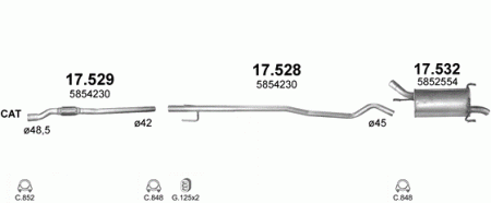 Глушитель Opel Corsa C (2000-2006) 17532