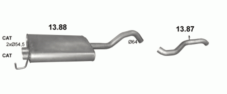 Глушитель Mercedes ML W163 (1997-2005) 1388