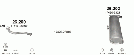 Глушитель Toyota RAV4 (2000-2006) 26202