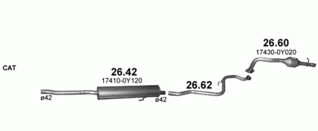 Глушитель Toyota Yaris (2010-) 2660