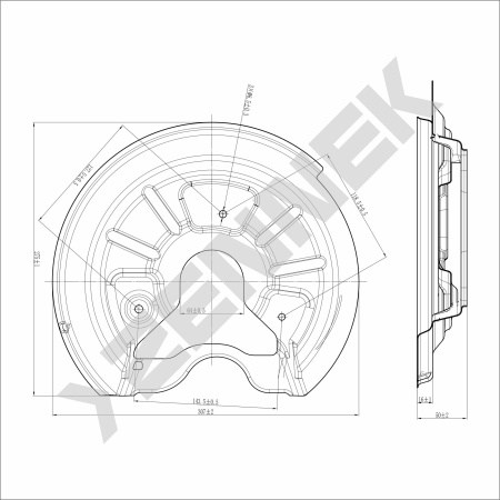 Кожух защитный тормозного диска Volkswagen Golf (2008-2015) DCD0131