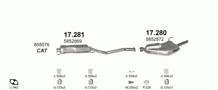 Глушитель Opel Vectra B (1995-2002) 17281