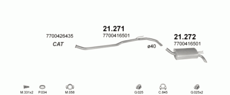 Глушитель Renault Twingo (1993-2007) 21272