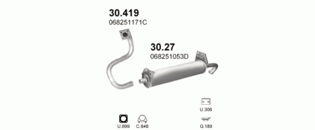 Глушитель Volkswagen Transporter T3 (1980-1992) 3027