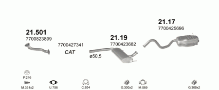 Глушитель Renault Laguna (1993-2000) 21501