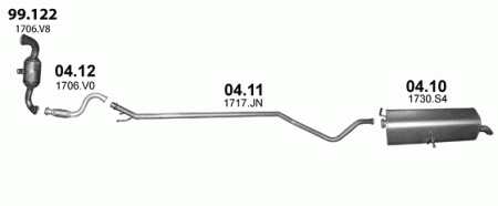 Глушитель Peugeot 308 T7 (2007-2015) 411