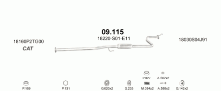 Глушитель Honda Civic (1995-2000) 9115