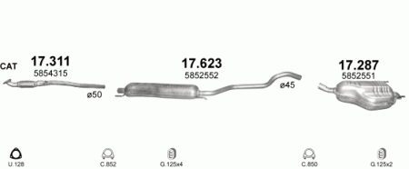 Глушитель Opel Zafira B (2005-2012) 17287