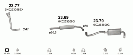 Глушитель Volkswagen Polo (1994-2002) 2377