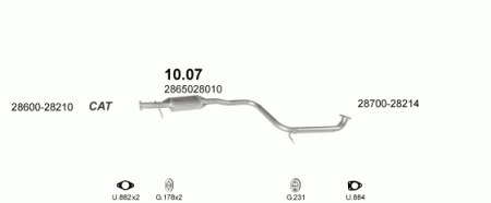 Глушитель Hyundai Lantra (1990-1995) 1007