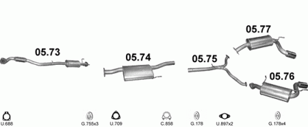 Глушитель Chevrolet Captiva (2006-2015) 576