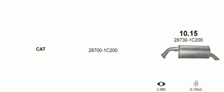 Глушитель Hyundai Getz (2002-2011) 1015