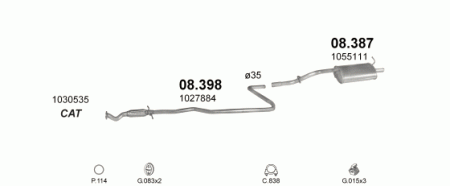 Глушитель Ford Ka (1996-2008) 8387