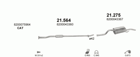 Глушитель Renault Symbol (1999-2008) 21275