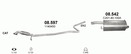 Глушитель Ford Fusion (2002-2012) 8597