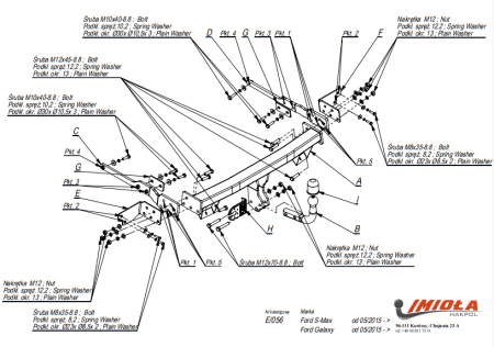 Прицепное устройство (фаркоп) Ford S-Max (2015-) E056