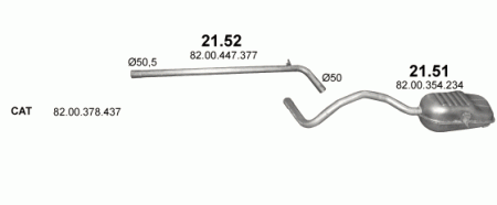 Глушитель Renault Scenic (2003-2009) 2151