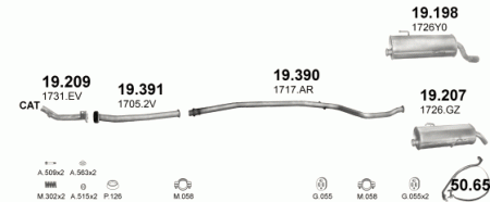 Глушитель Peugeot 206 (2009-2013) 19391