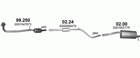 Глушитель Dacia Sandero (2012-) 224