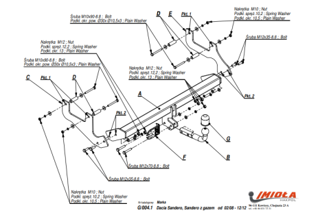 Прицепное устройство (фаркоп) Renault Sandero Stepway (2009-2014) G004