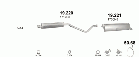 Глушитель Peugeot 307 (2001-2008) 19220