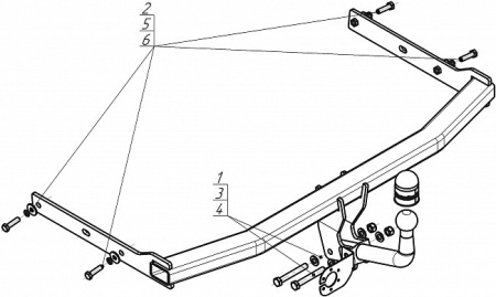 Прицепное устройство (фаркоп) Volkswagen Jetta (2010-2018) 92703A