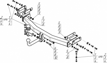 Прицепное устройство (фаркоп) Hyundai Tucson NX4 (2021-) 90916A