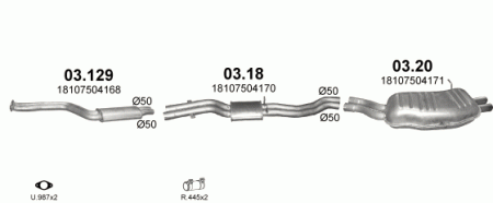 Глушитель BMW 3 E46 (1998-2006) 318
