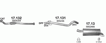Глушитель Opel Astra H (2004-2010) 17131