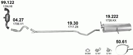 Глушитель Peugeot 307 (2001-2008) 1930