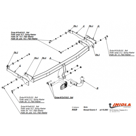 Прицепное устройство (фаркоп) Renault Scenic (2003-2009) R029