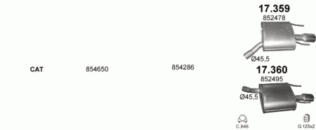 Глушитель Opel Insignia (2017-) 17359