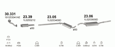 Глушитель Seat Toledo (1991-1999) 2339