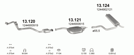 Глушитель Mercedes E W124 (1984-1995) 13120